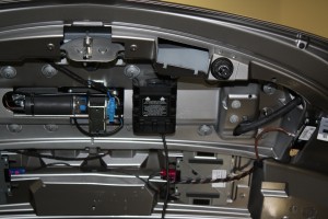 Stealth install of rear radar sensor in Mercedes SLS AMG