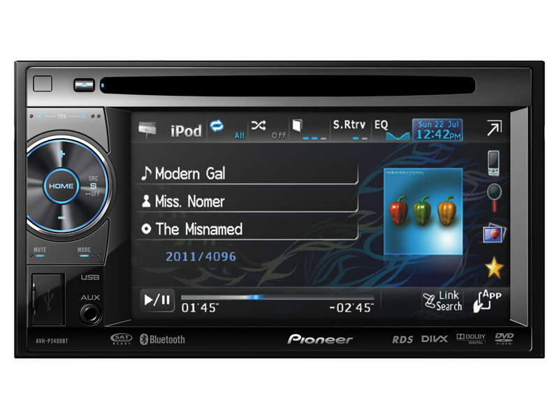 The Pioneer AVH-P2400BT is a nice entry level, but full featured, double din head unit.