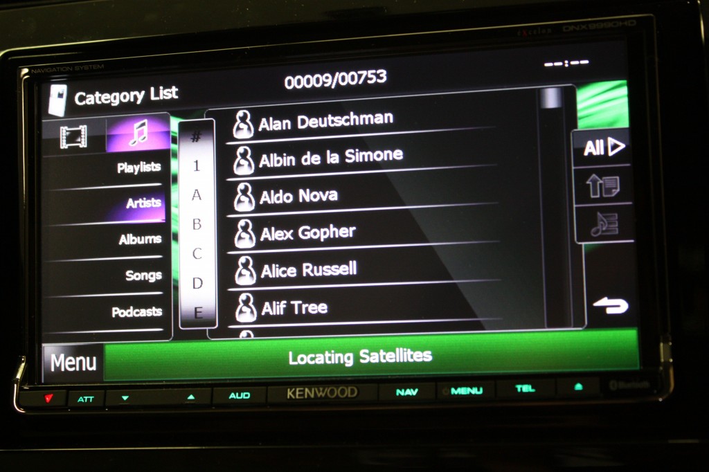 Easy iPod search on the Kenwood Excelon DNX9990HD