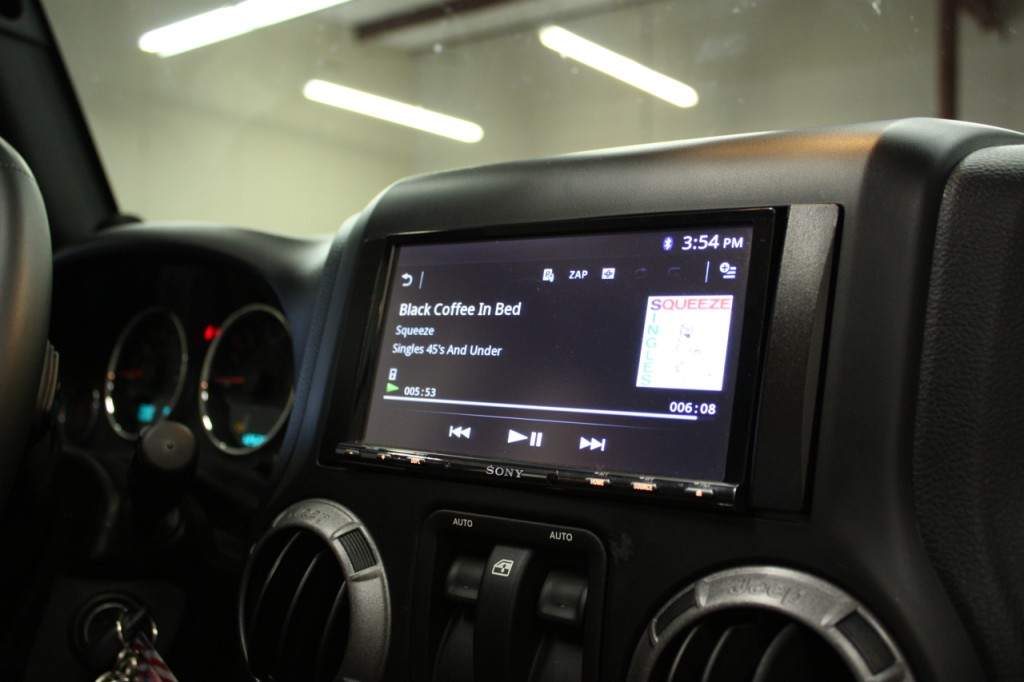 Sony Double Din Installed in 2013 Jeep Wrangler