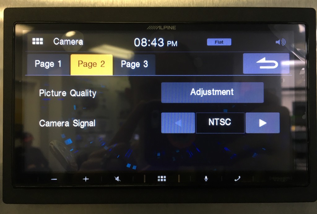 Alpine iLX-W650 Review - Camera Pic Quality Adjustment Menu