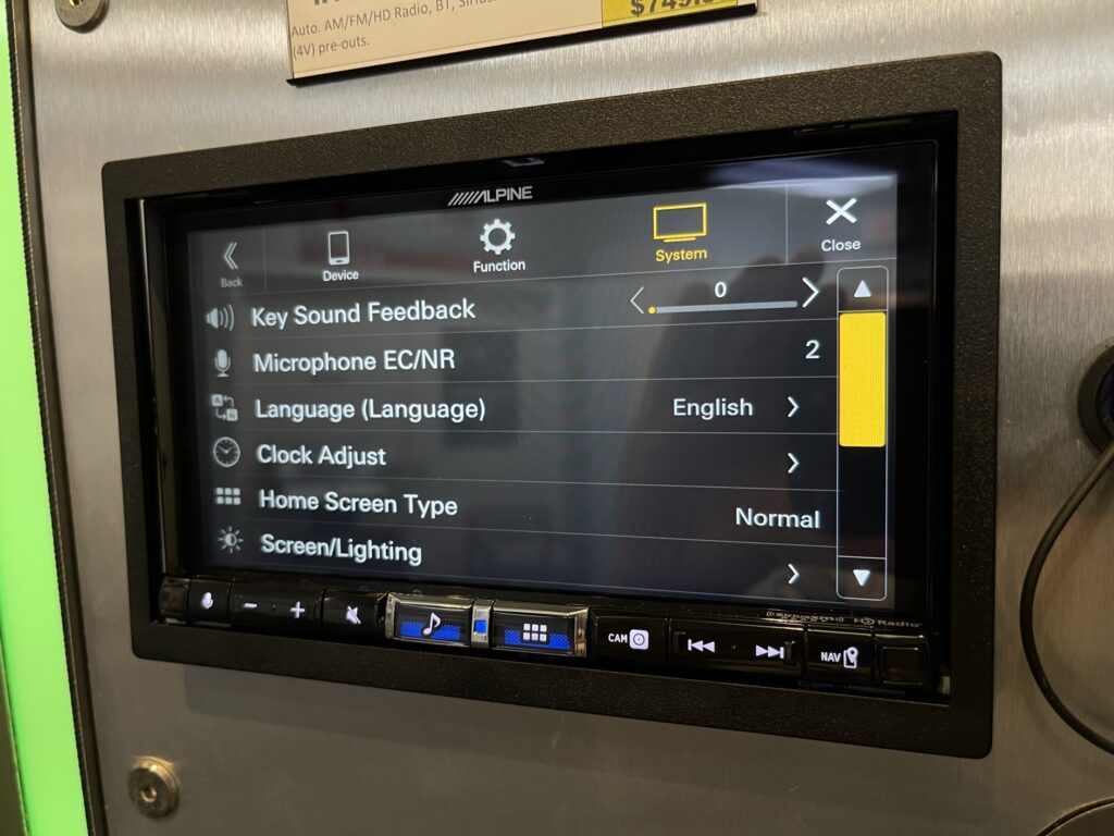 Alpine iLX-507 - Various menu settings