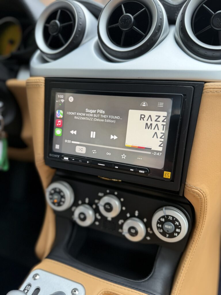 Apple CarPlay retrofitted with front and rear cameras Ferrari