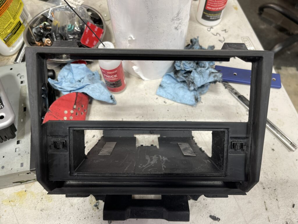 Ferrari 612 stereo bezel initial double DIN conversion prep