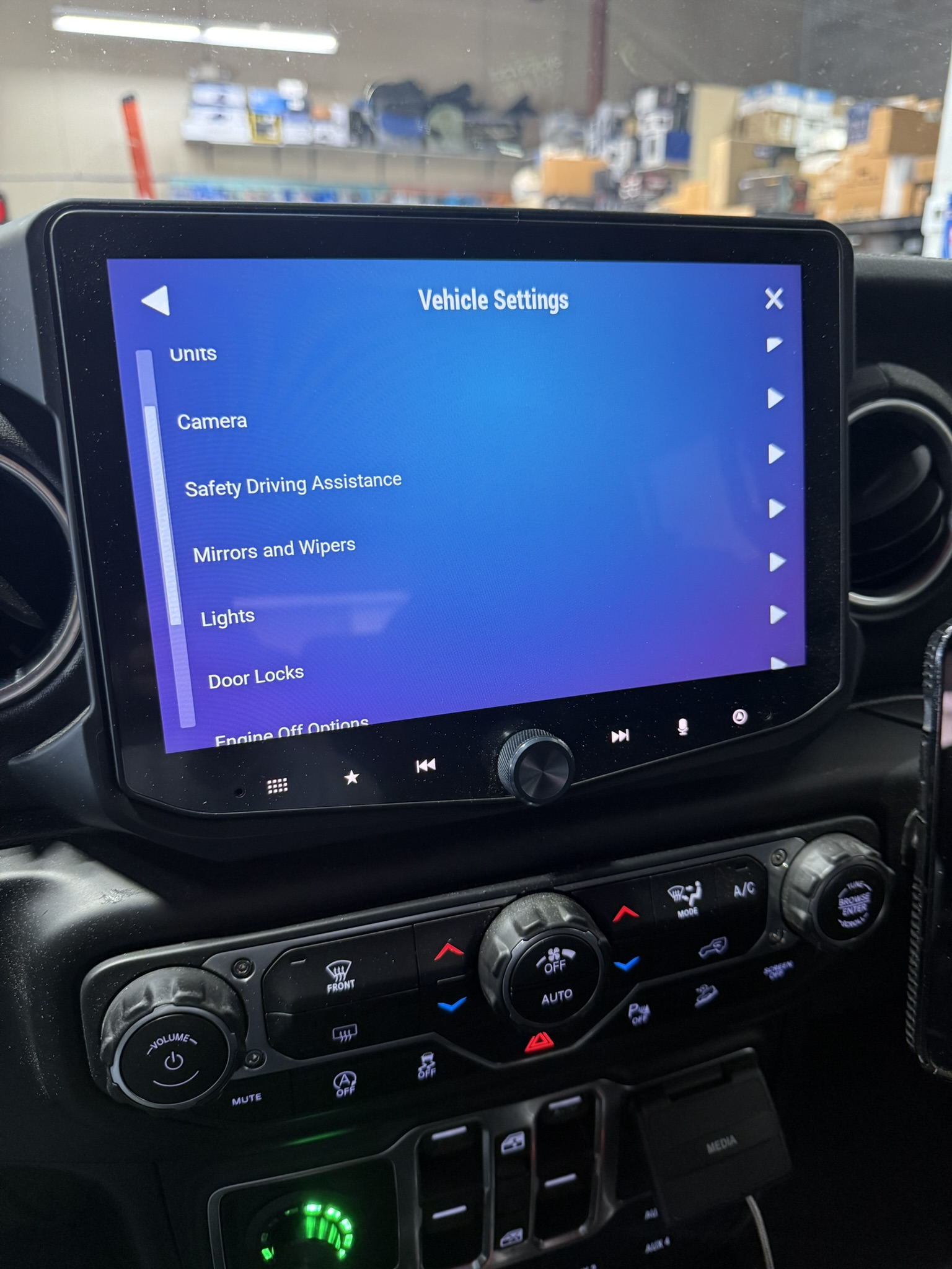 Stinger Horizon 10 - Retained vehicle settings.
